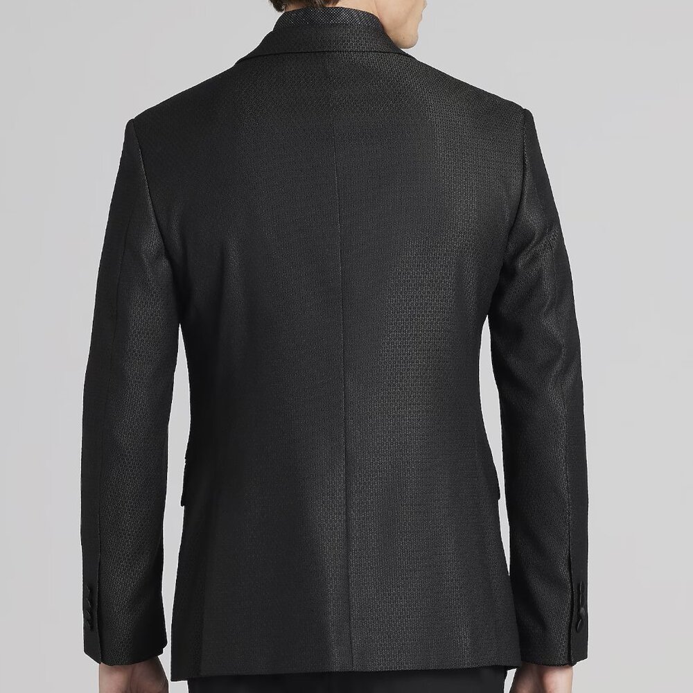 NEW Egara Slim Fit Black Tic Dinner Tuxedo Jacket 46R - Picture 3 of 5